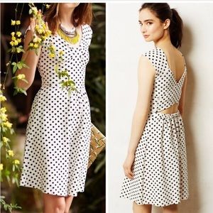 Anthropologie Black and White Polka-dot Dress